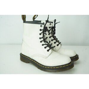 Dr. Martens Smooth Leather Lace Up Boots White Sz 9